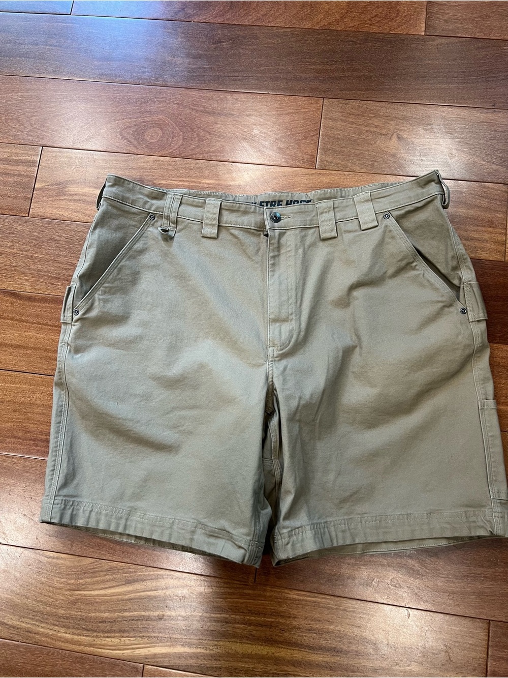 Duluth Trading Co Mens Flex Fire Hose Khaki Shorts 44 Relaxed Fit